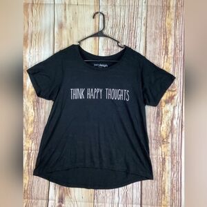 Jerry Leigh Black Short Sleeve Tee XXL Think Happy Thoughts